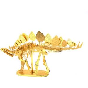 3D Metaal Model - modelbouw - puzzel - Skelet Dinosaurus - Gold