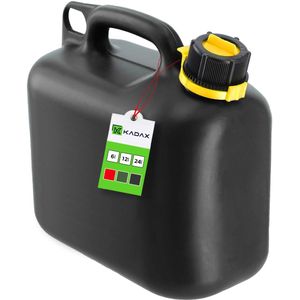 KADAX - Brandstofjerrycan - Zwart - 6 Liter - Kunststof met Trechter