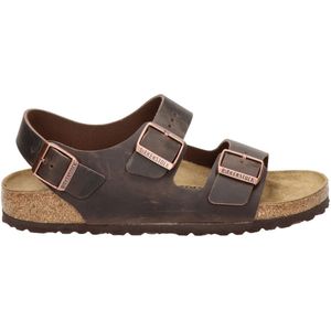 Birkenstock - Milano Flat Sandalen - Bruin - Leer
