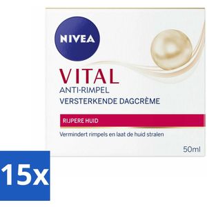 NIVEA - VITAL Dagcrème - Anti-Rimpel Gezichtscrème - Versterkend - 50 ml - Bulkverpakking - 15 stuks