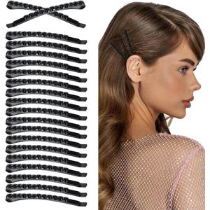 Allecto plus - Haarklemmen Set van 20 stuks Zwart Metaal met Kristallen - Glinsterend en Stijlvol - Antislip Haarspelden - Strass Haarclip - Voor Vrouwen en Meisjes - Haaraccessoires