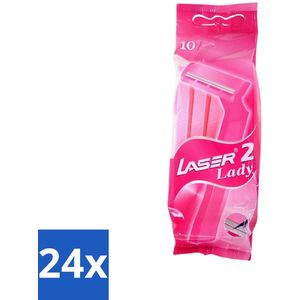 Benson - Laser Twin Women - Wegwerpscheermesjes - Voor Vrouwen - 10 Mesjes - Voordeelverpakking - 24 stuks