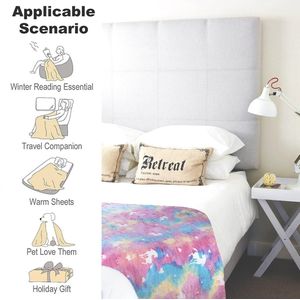 La'Moussawi ® Magische Eenhoorndeken voor Kinderen met Lichtgevende Functie in Donkerroze