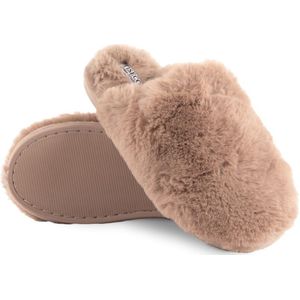 Tiseco - Pantoffels SNUGGS MULE - sloffen - zachte imitatiekonijnenbont - 36/37, cognac