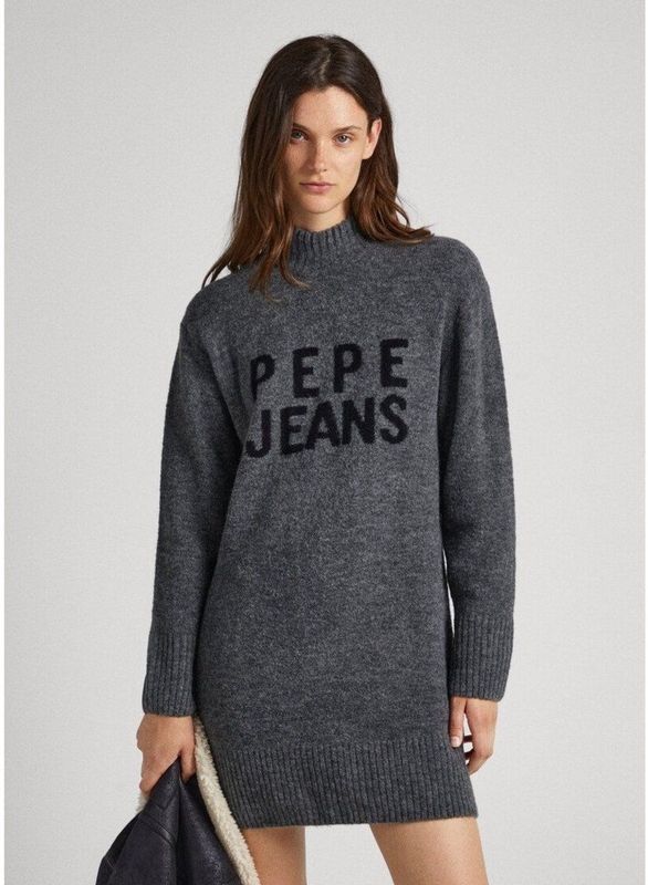 Pepe Jeans - PL953387 - Jurk - Grijs - Casual - Lange Mouwen