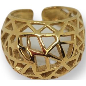 HÕBE – Clara Ring – 18 Karaat Goud Verguld Sterling Zilver – Gerecycled Zilver –  Ring– Handgemaakte Sieraad – Accessories – Dames Ring – Adjustable Ring