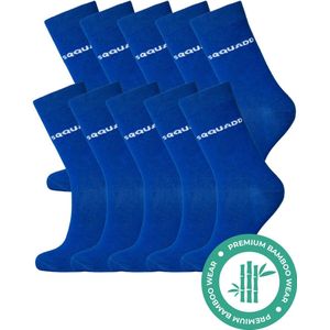 SQQUADD® Bamboe Sokken Dames en Heren - Unisex 10-pack - Maat 35-38 - Naadloos en Duurzaam - Tegen Zweetvoeten - Bamboo - Blauw