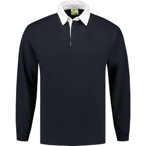 L&S Rugby Shirt voor heren in de kleur Navy maat XXL