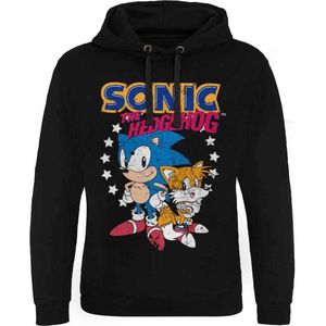 Sonic The Hedgehog Hoodie/trui -S- Sonic & Tails Zwart