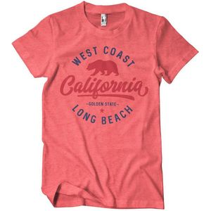 West Coast California T-Shirt Red-Heather-S