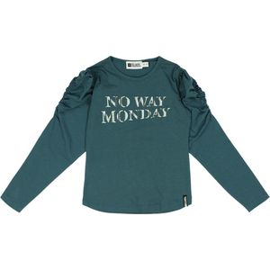 No Way Monday-Girls T-Shirt ls-Dark Green - Maat 110