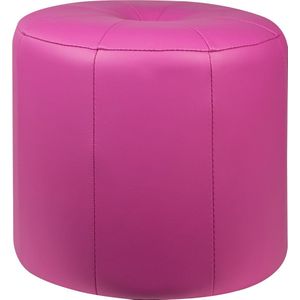 Mood poef hoog - kunstleder-roze bonbon- 40x34x40 cm