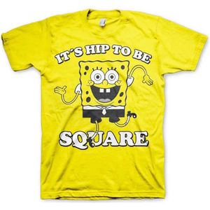SpongeBob SquarePants Heren Tshirt -L- Hip To Be Square Geel