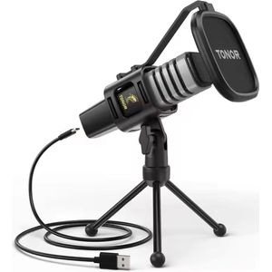 TONOR - TC30 - USB - Dynamische Microfoon - Streaming - Podcasting - Gaming - Geschikt voor PS4 / PS5 / PC - Zwart