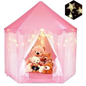 Princess Castle Game Tent - Perfect voor 2 kinderen - Indoor en Outdoor Games - Wordt geleverd met led-verlichting