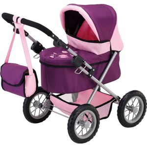 Bayer Design Poppenwagen met Poppenbed Trendy - Paars/Roze - 67 cm - Staal en Polyester