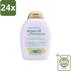 OGX - Argan Oil of Morocco - Conditioner - Lichtgewicht - Voedend - 385 ml - Voordeelverpakking - 24 stuks - Argan olie - Voedende conditioner