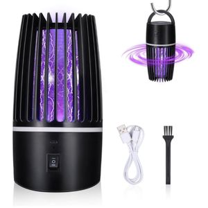 Muggenlamp - 2-in-1 Muggenvanger & Camping Lamp - Elektrische Insectenlamp - UV - Ophangbaar & USB Oplaadbaar 4000mAh Accu - Voor Binnen Buiten - Elektrisch Vliegenvanger - Vliegenlamp - Anti Muggen - Zwart