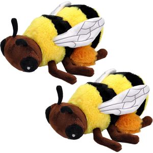 Wild Republic - Set van 2x Stuks Pluche Knuffel Dieren Eco-kins Honing Bijen van 25 cm