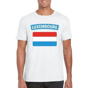 Luxemburg t-shirt met Luxemburgse vlag wit heren XXL