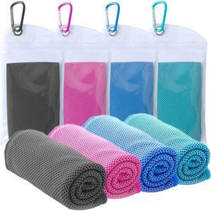 40 x 30 cm verkoelende handdoeken, 4 stuks verkoelende handdoek voor hals en gezicht, fitnesshanddoeken, zachte, koele handdoek voor training, yoga, golf, camping, outdoorsporthanddoek voor