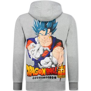 Oversized Hoodie Heren met Capuchon - Dragon Ball Print - Dik Geweven - 5682 - Grijs
