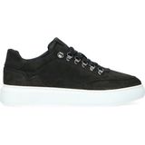 Manfield - Heren - Zwarte nubuck sneakers - Maat 46