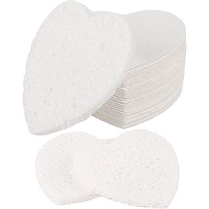 Brenzoos - 60 stuks witte hartsponzen voor diepe reiniging en exfoliatie - Herbruikbaar en natuurlijk