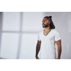 V-nus Stretch Diepe V-hals Wit 8-pack S