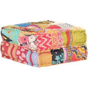 vidaXL - Poef - 60x70x36 - cm - stof - patchwork