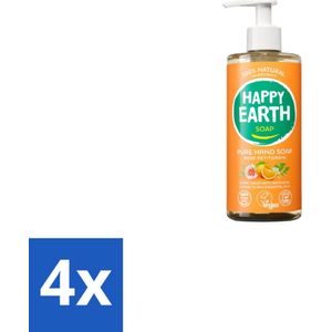 Happy Earth – Handzeep – 100% Natuurlijk Rose Petitgrain – 300 ml - Voordeelverpakking - 4 stuks