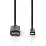Nedis Mini DisplayPort-Kabel - DisplayPort 1.4 - Mini-DisplayPort Male - HDMI Connector - 48 Gbps - Vernikkeld - 2.00 m - Rond - PVC - Zwart - Blister