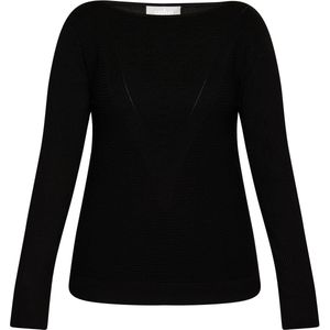 Usha - Trui - Zwart - Effen - Lange Mouw - Slanke Pasvorm