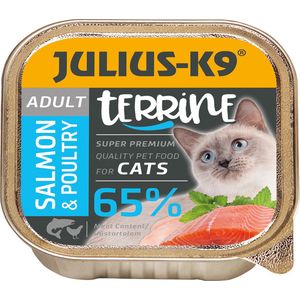 Julius K9 - Kattenvoer - Pate - Natvoer - Adult - Salmon & Poultry - 10 x 100g
