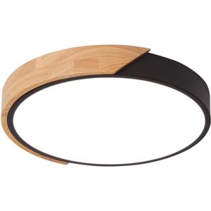 Led Plafondlamp 24W Modern Rond Wit Licht Plafonnière voor Woonkamer Keuken Slaapkamer Zwart
