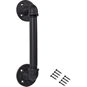 Schuifgreeponderdelen | Industriele Greep | Schuifdeurgreep zwart | 25cm | Inclusief schroeven | Handgrepen Kast | Handgreep | Deurbeslag | Greep Schuifdeur | Onderdelen | Meubelbeslag | Metaal | Buis | Steigerbuis | Industrieel