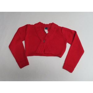 Gilet - Bolero - Meisje - Rood - Effen - 4 jaar104