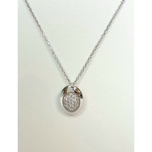 Witgouden collier - 18 karaat - diamant hanger met collier 40/45 cm - Casa Gi - sale Juwelier Verlinden St. Hubert - van €975,= voor €635,=