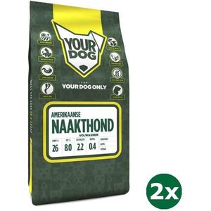 2x3 kg Yourdog amerikaanse naakthond volwassen hondenvoer