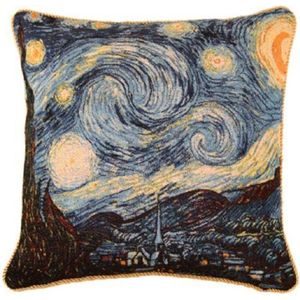 Signare Kussenhoes - Gobelin - Vincent van Gogh - Kunst - Sterrennacht - Starry Night - 45 cm