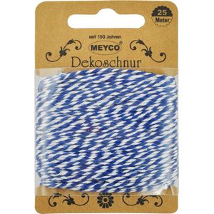 Meyco Decoratie Touw Blauw-Wit Ø2mm x 25m | Bakkerstouw | Katoenkoord