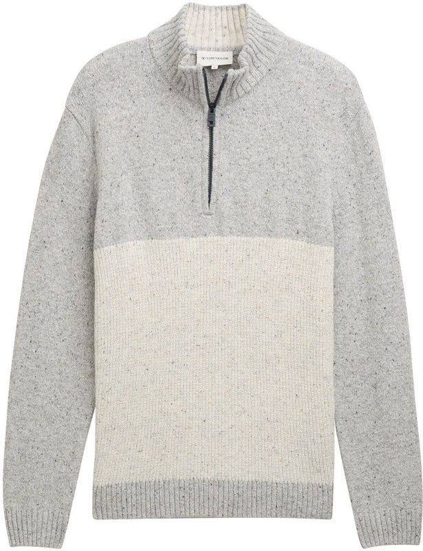 TOM TAILOR - Trui - Grijs Gemêleerd/Wit Gemêleerd - Schipperstruien