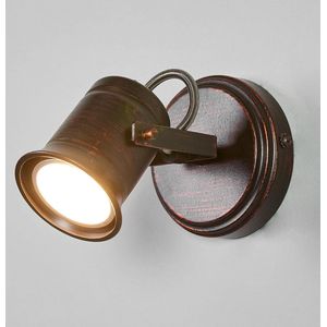 Lindby - wandlamp - 1licht - metaal - H: 10.5 cm - GU10 - bruin, goud