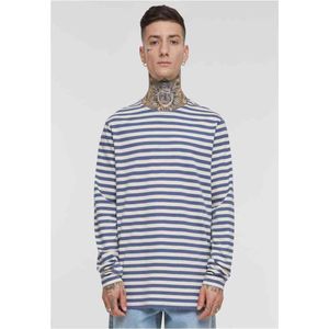 Urban Classics - Regular Stripe Longsleeve shirt - M - Beige/Blauw