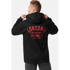 LONSDALE Latheron Sweatshirt Met Volledige Rits Heren - Black / Red - M