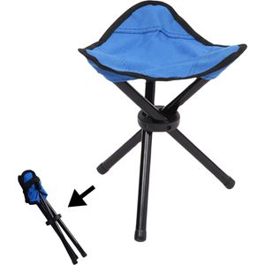 Visserskrukje - Opvouwbaar krukje - Blauw - Visserstoel - Campeerkrukje - Kampeerkrukje - Vouwstoel - Campingstoel lichtgewicht - Inklapbaar - Strandstoel