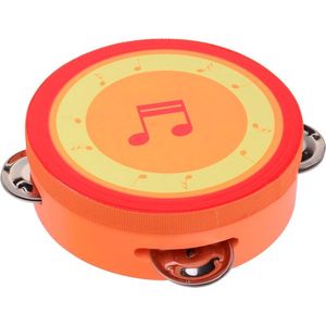 Houten Tamboerijn Regenboog Oranje 13CM - Tamboerijn Kind - Tamboerijn Muziekinstrument - Tamboerijn Baby