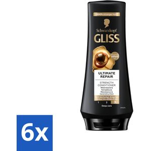 6 x Gliss - Hair Repair - Conditioner voor Ultiem Herstel van Beschadigd Haar - 200 ml - Haar Conditioner - Haar Herstel - Beschadigd Haar - Droog Haar - Keratine Conditioner