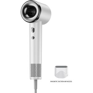 Fuegobird GS82 Föhn met Blaasmond - Haardroger met hoge snelheid - 110000 RPM - Föhns met Ionen technologie - Borstelloze Motor - 1600W - RGB Verlichting - Wit