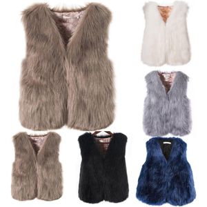Dames winter warm mouwloos imitatiebont vest